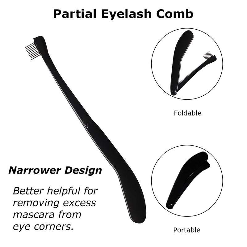 Corconess Eyelash Comb, 2PCS Eyelash Separator Tool Lash Comb Lash Separator With Cover For Girls Women Eye Makeup Brushes Separator Mascara Applicator Tools With Metal Teeth - Image 4